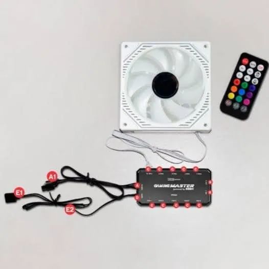 KIT 3 Fans Branco Infinity 3D ARGB + Controle e Controladora AAUW *ENTREGA GRÁTIS* - Foto 3
