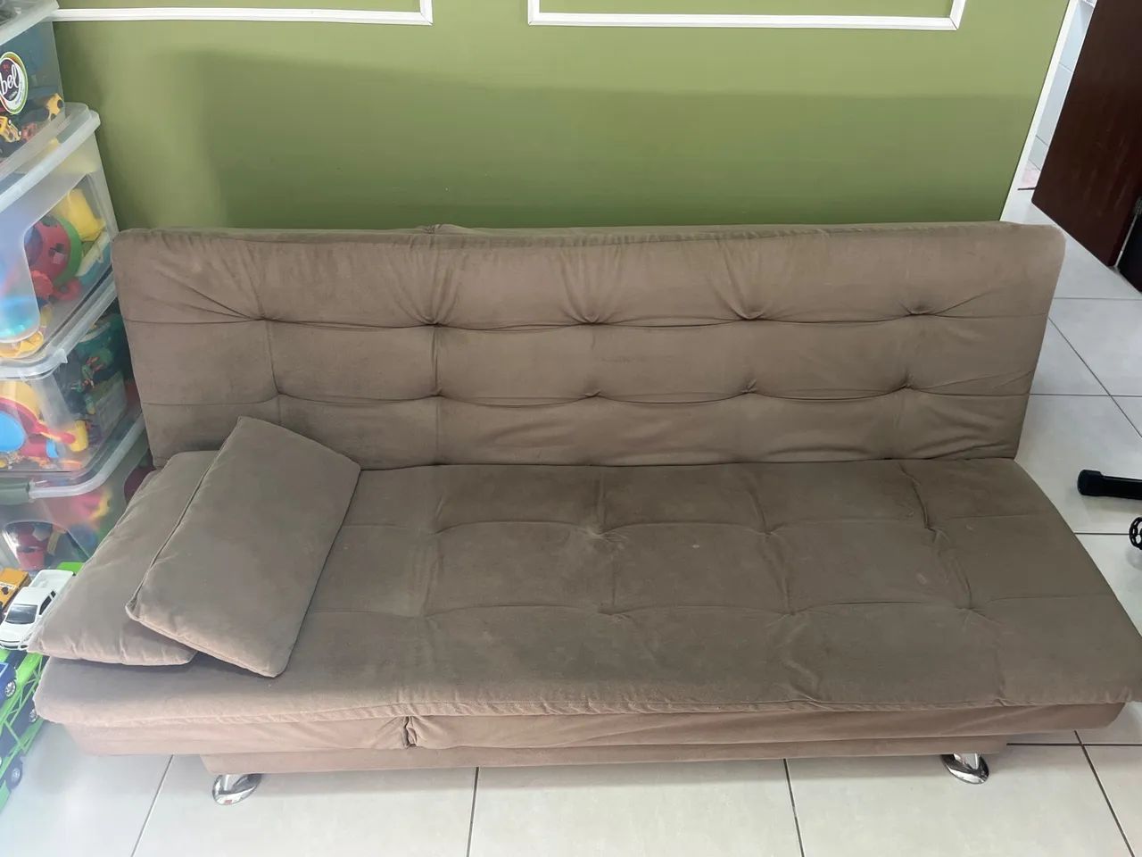 Sofá cama e diva marrom - Foto 2