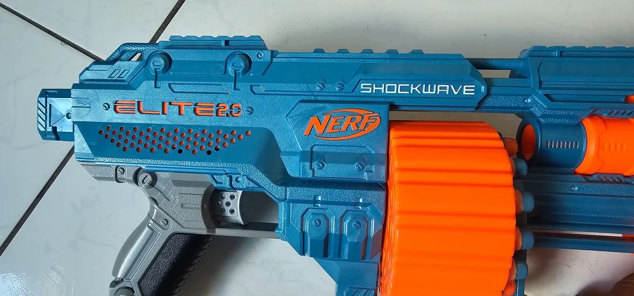 Metralhadora NERF Shockwave Elite Nova Brinquedos e Jogos
