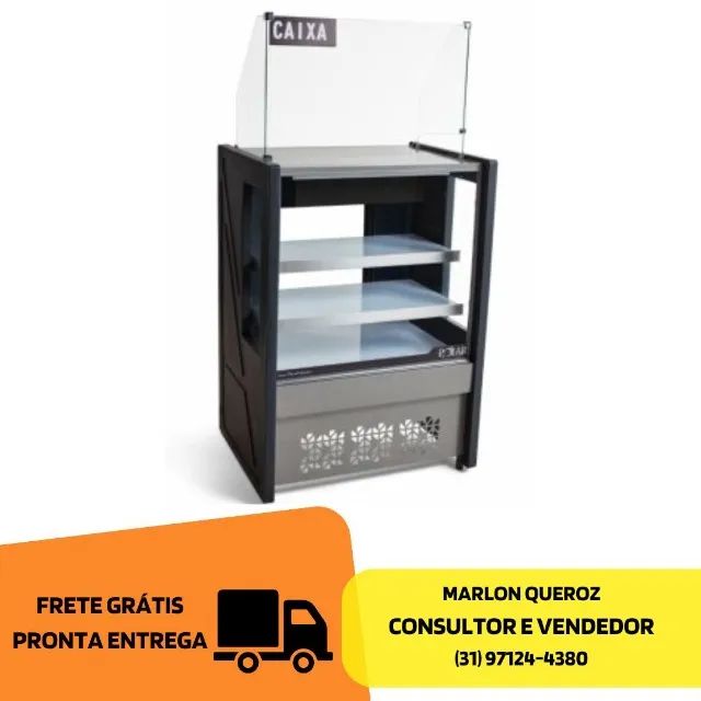 Balcão Caixa Polar Preto 80CM Novo