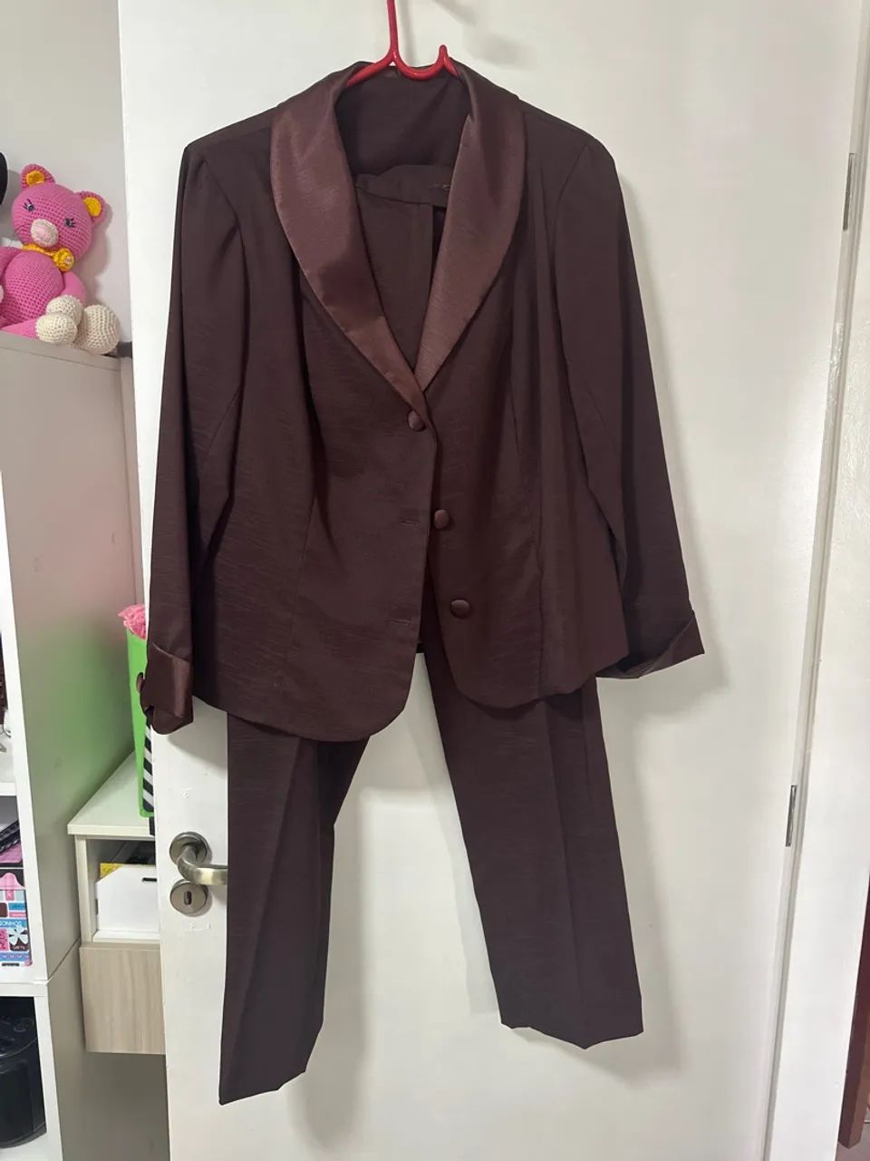 Conjunto social feminino marrom