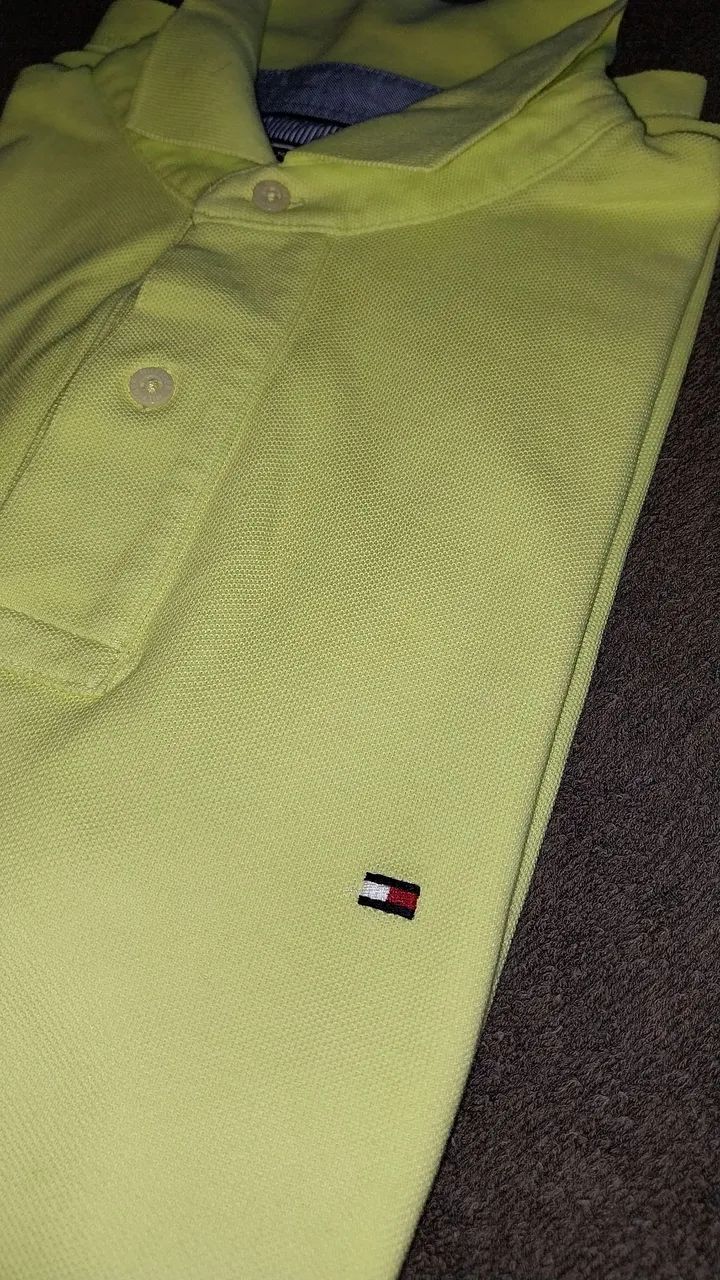 Camisa  Polo masculina Tommy Hilfiger Verde M - Foto 3