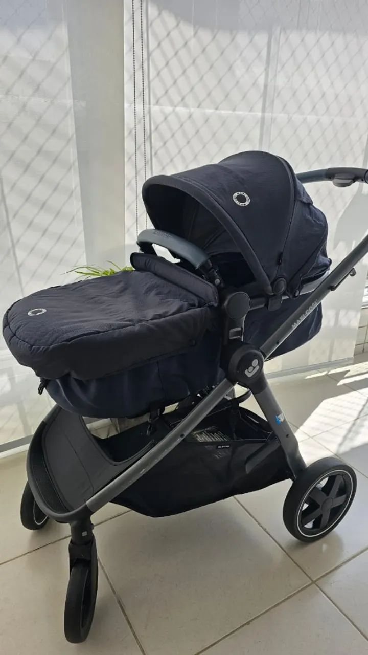 Trio Carrinho de Bebê + Bebê Conforto + Base Maxi-Cosi Anna² Trio, Essential Graphite - Foto 4