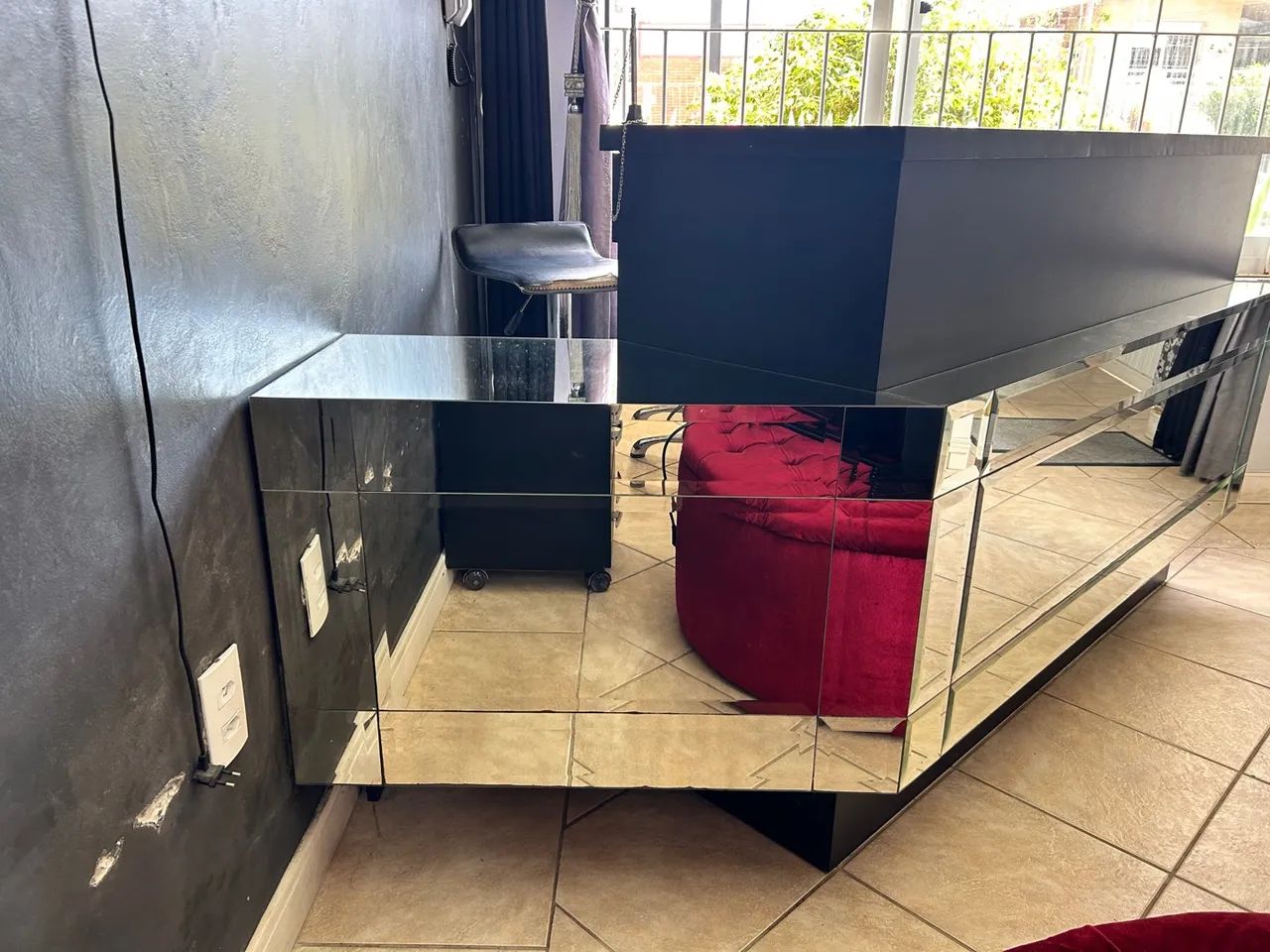 Balcão recepção Espelhado bisotê Moderno - Foto 3