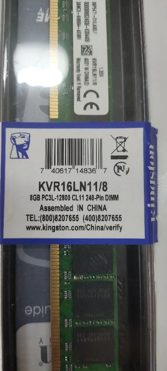 Kingston 8GB DDR3 1600MHz PC3L-12800 CL11 240-Pin DIMM - Foto 3