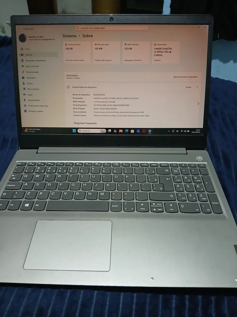 NOTEBOOK LENOVO IDEAPAD 3