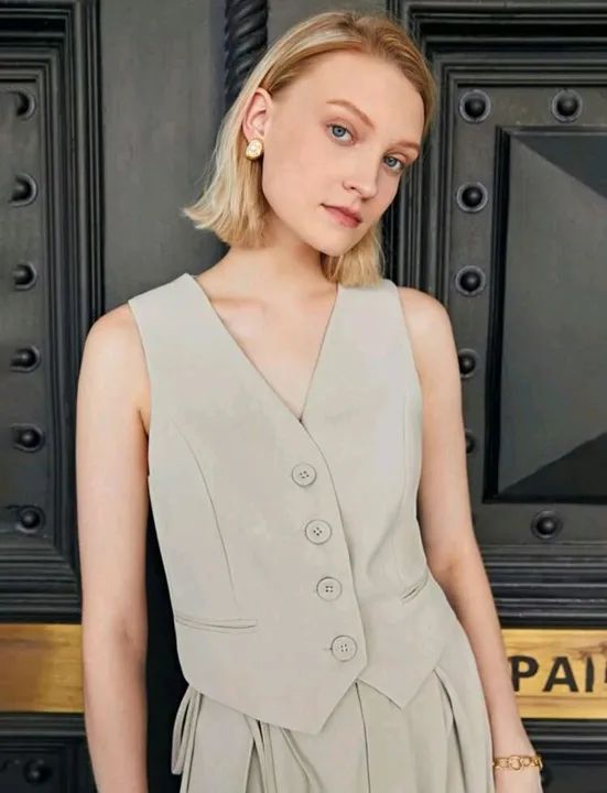 Colete feminino bege - Novo