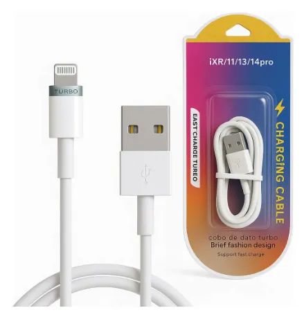 Cabo Fast Charge Turbo Usb Iphone 1m Lightning Compatível Branco