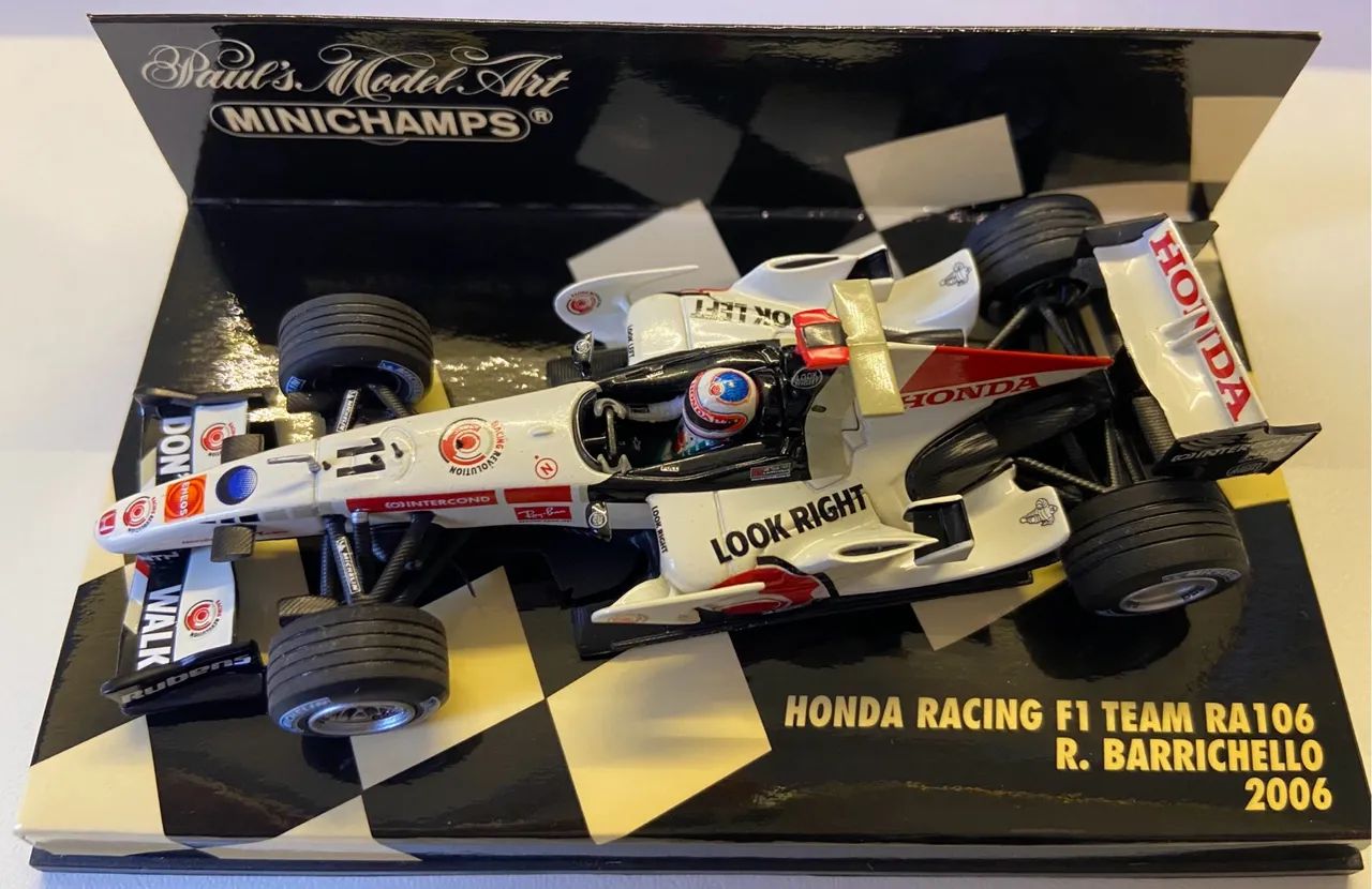 Miniatura Fórmula 1 Honda Racing F1 Team RA106 - Barrichello 2006
