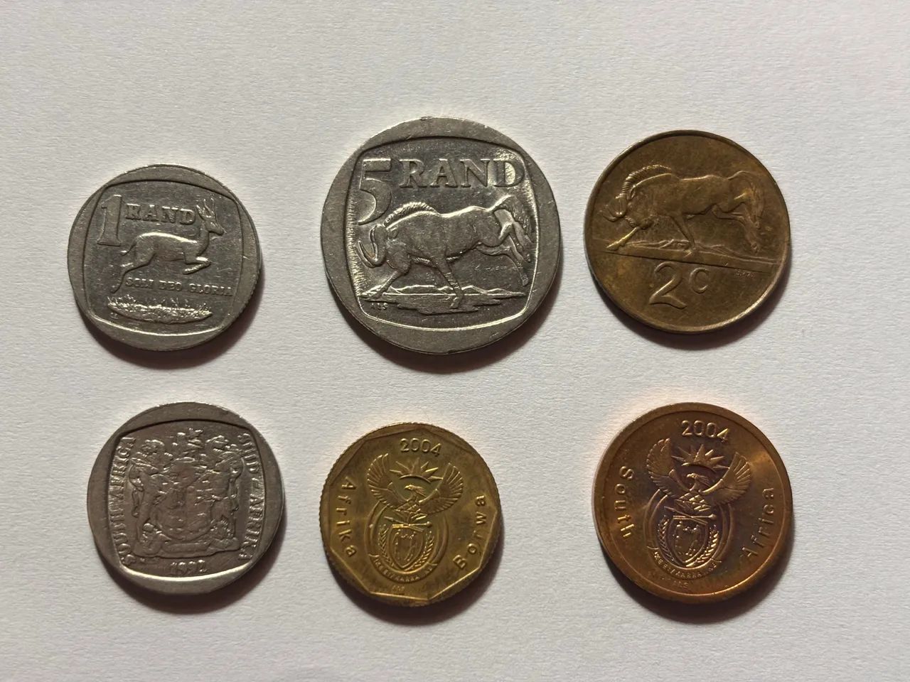 Seis Moedas Sul- Africanas Edição de 2004 (rands sul-africanos)