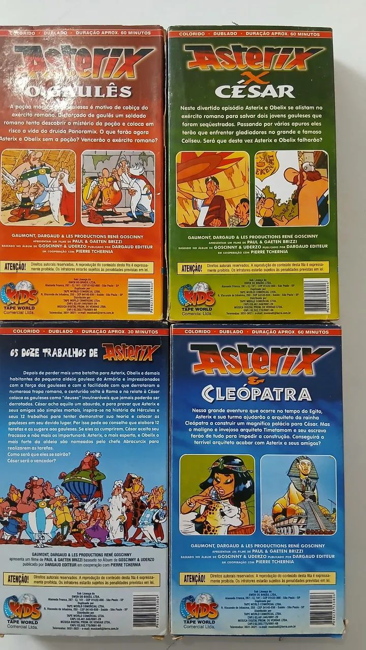 4 fitas vhs Asterix - DVD, Blu-Ray e Vídeo Cassete - Marajó, Belo