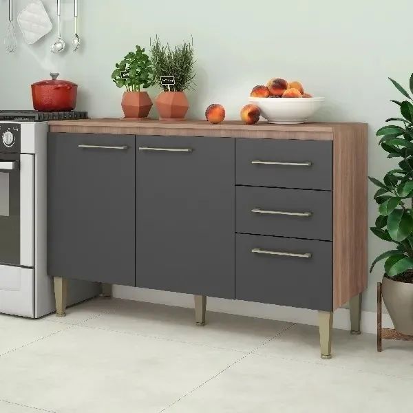 Balcão de Cozinha 1,20m com Montagem na Hora