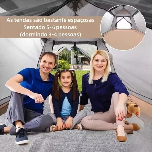 Barraca Camping Automatica Impermeavel 1500mm 3-4 Pessoas 210*210*140cm Joyfox - Foto 6