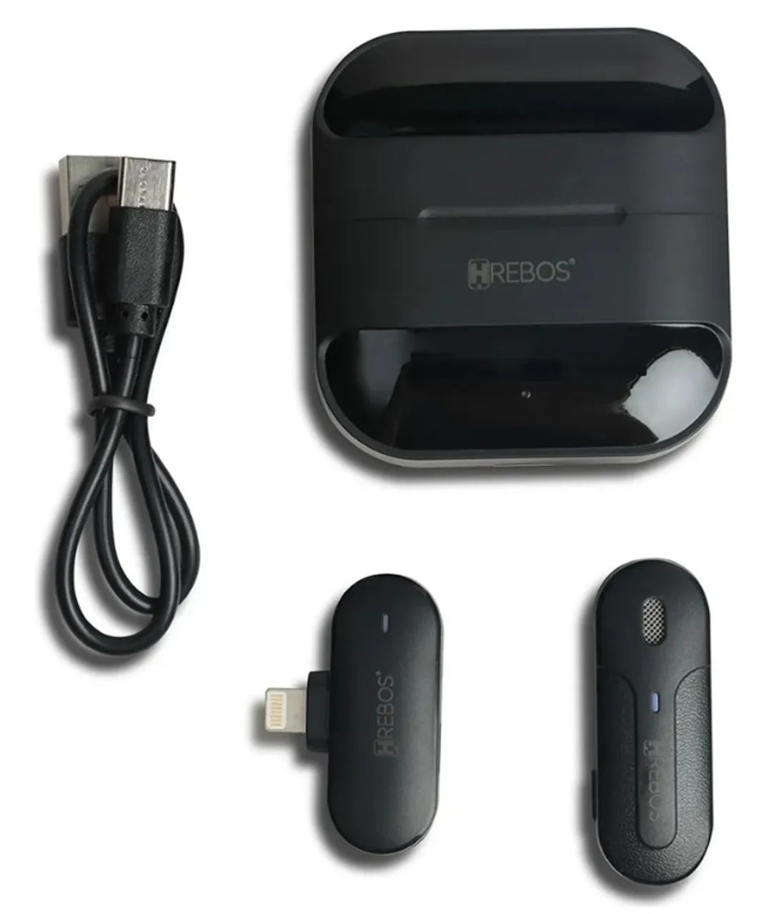 Microfone de Lapela Hrebos Clip Voice One Lightning - Preto - Foto 5