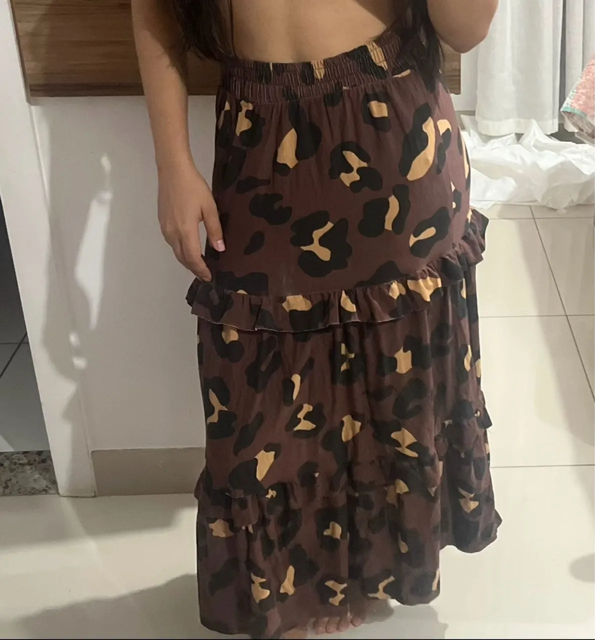 Saia Longa Animal Print P e M
