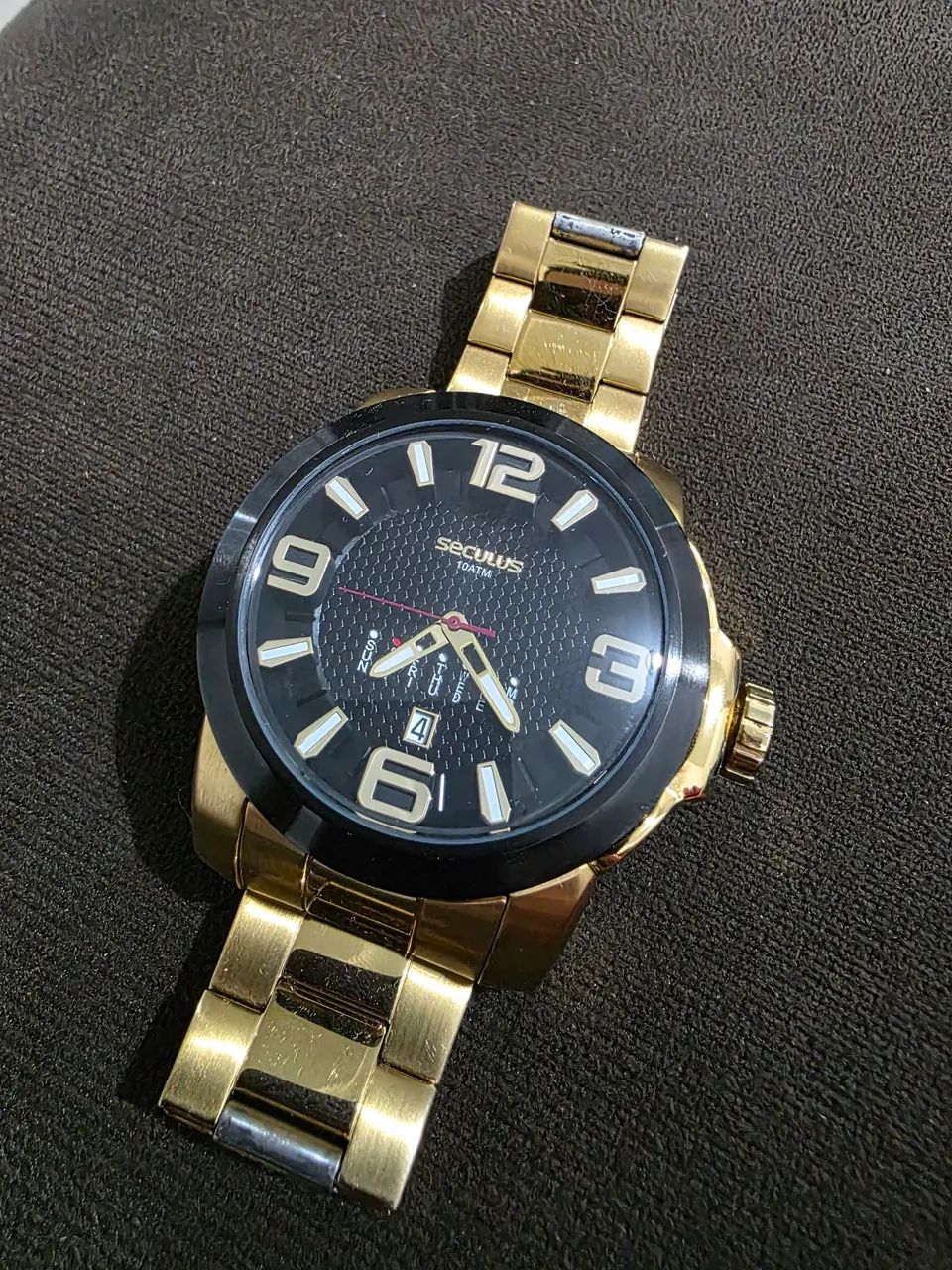 Relógio de Punho Dourado Seculus - Foto 2