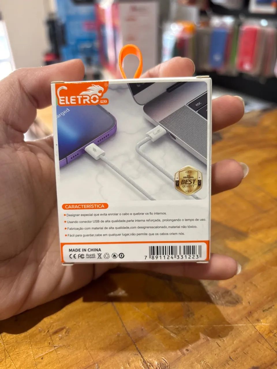 Cabo de Dados 100W Tipo-C para Tipo-C - Eletro - Foto 2