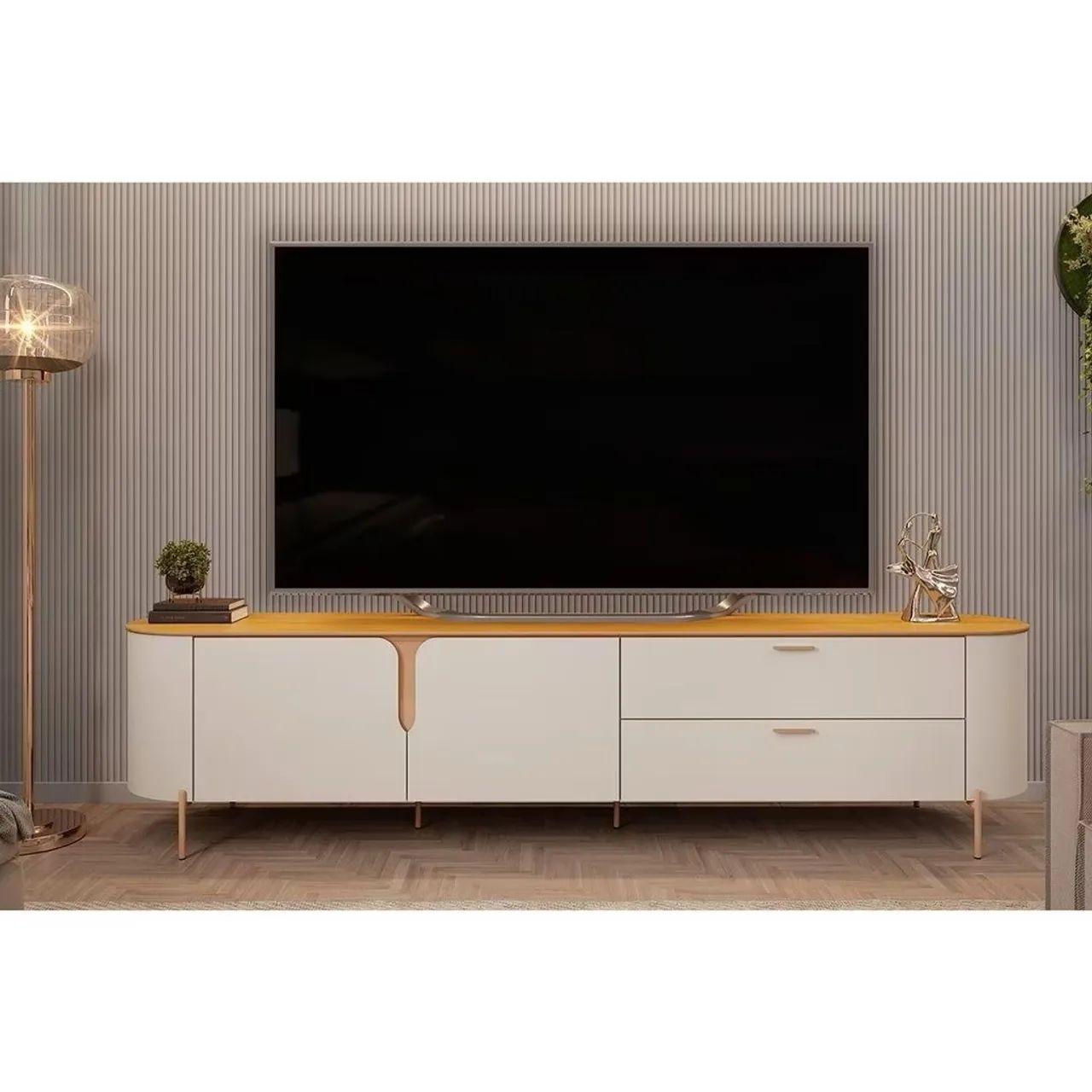 Rack Bancada Celine 100% MDF - pés metálicos 