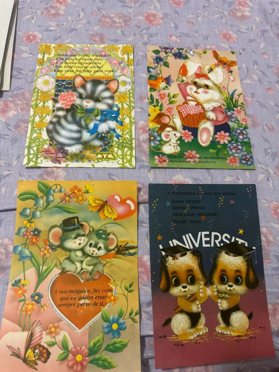 Kit 4 papéis de carta com frases, raro da década de 80 /90