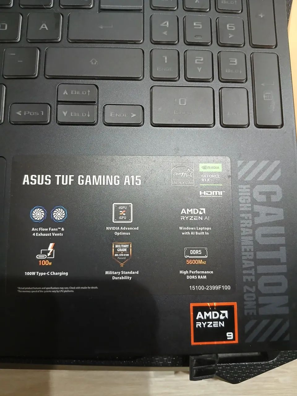 Laptop ASUS TUF A15 GAMING - Foto 3