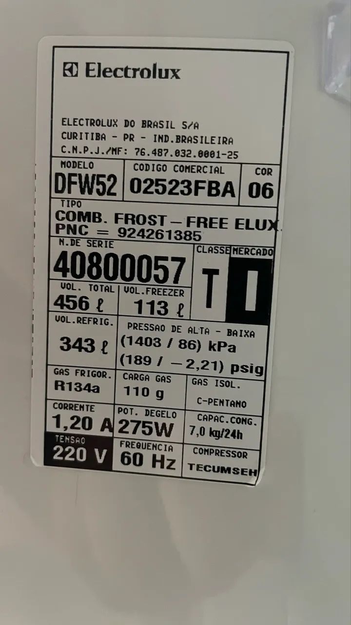 Geladeira - ELECTROLUX DFW52 - Geladeiras e Freezers - Prefeito
