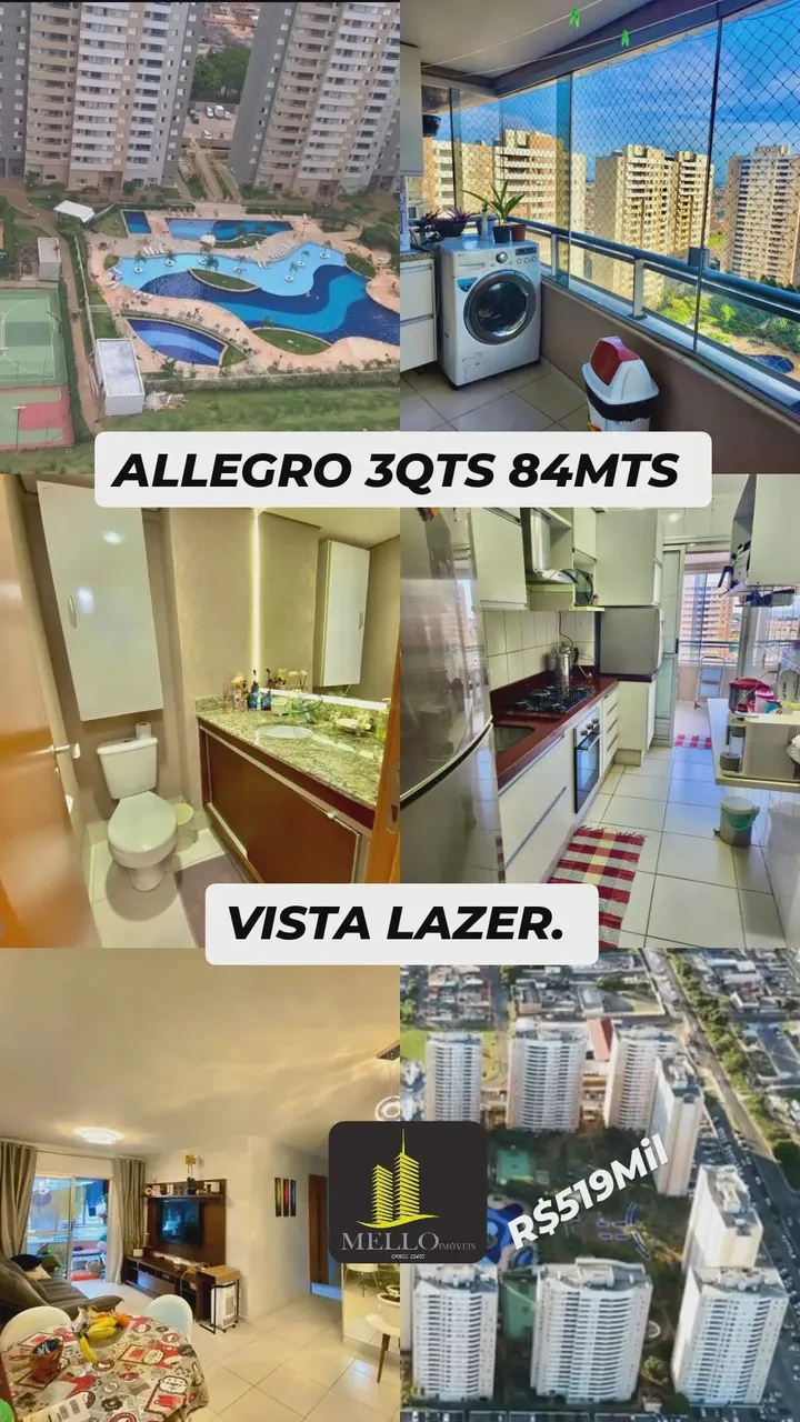 ALLEGRO SHOW DE MORAR 3QTS 84MTS VISTA LAZER 2VGS ARMÁRIOS PLANEJADOS ACEITA FINANCIAMENTO
