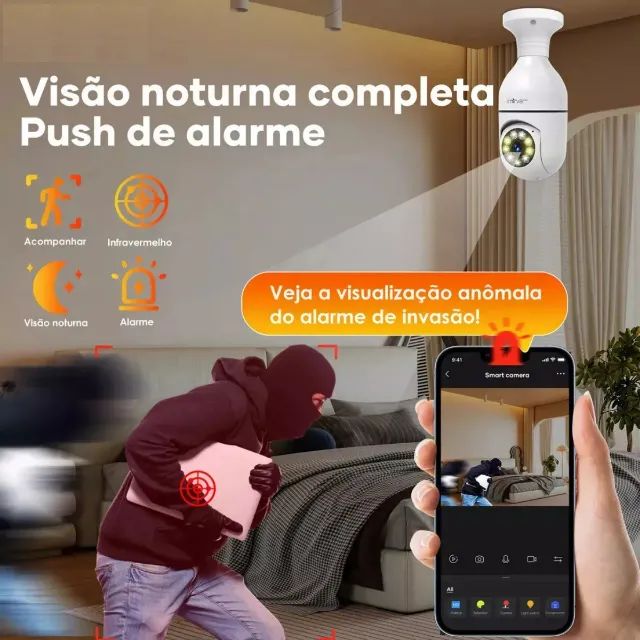 Câmera De Monitoramento Smart Wifi Full Hd Detecção Humana Cor Branco - Foto 2