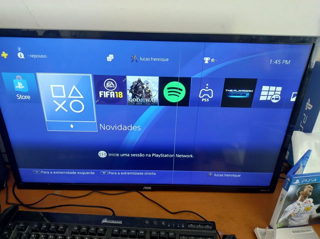 Ps4 Slim 1 Tera Na Caixa Completo versão 12:52 Aceitamos OLX PAY  - Foto 4