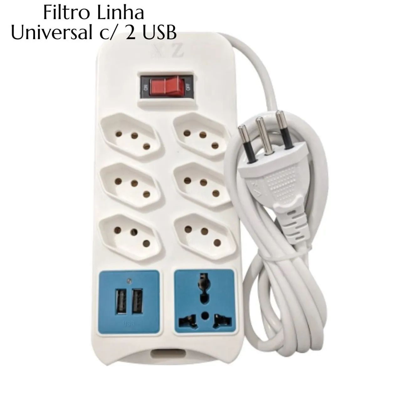 Filtro de Linha Universal c/ 2 USB - Novo