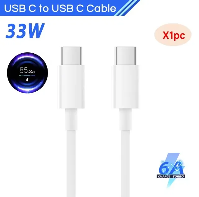 Cabo de carregamento turbo xiaomi USB-C para USB-C, 120W