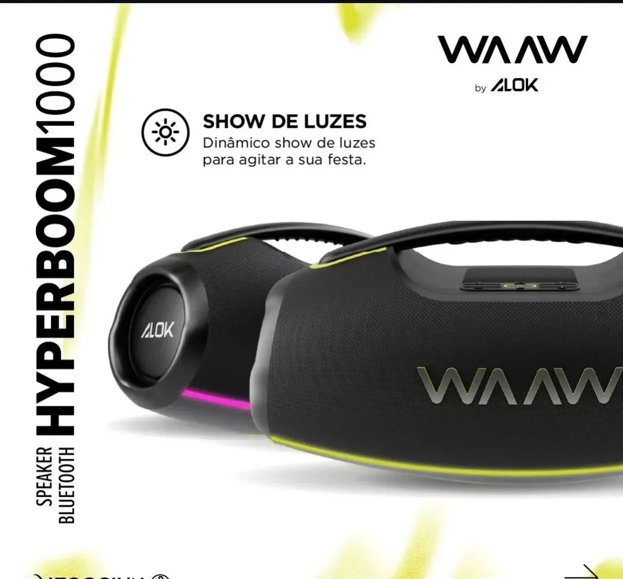 Caixa de som Waaw Hyperboom 1000 Alok - Foto 5