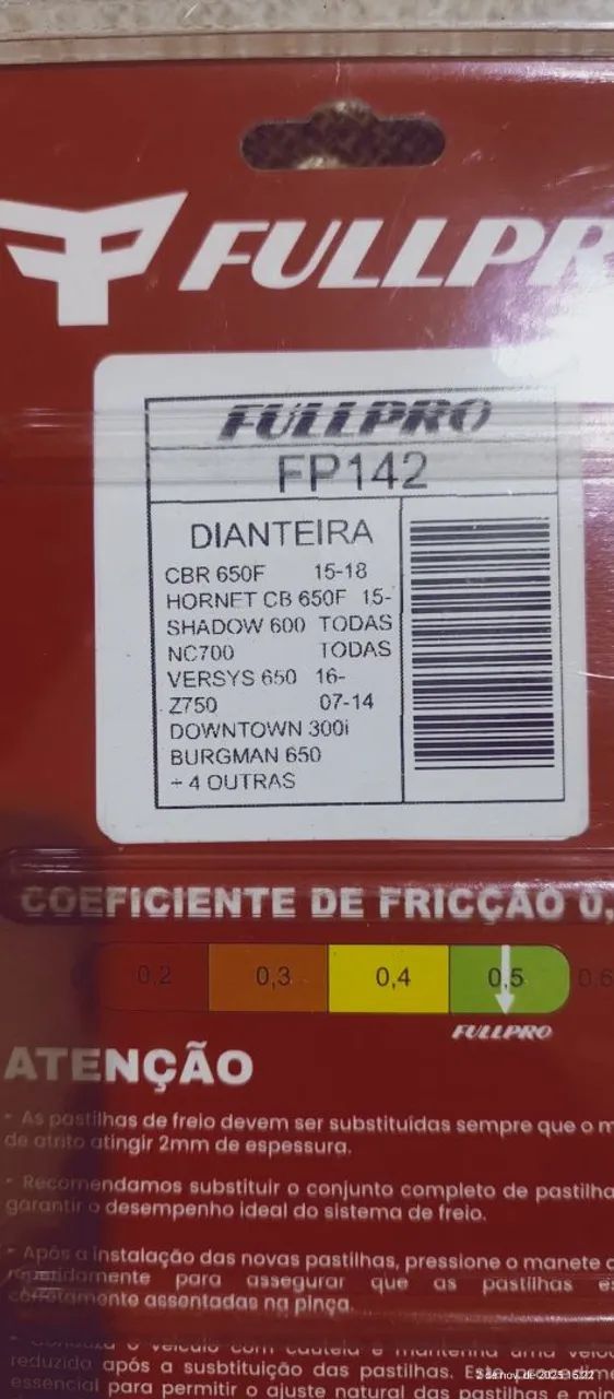 PASTILHA DE FREIO DIANTEIRO Z-750  - Foto 2