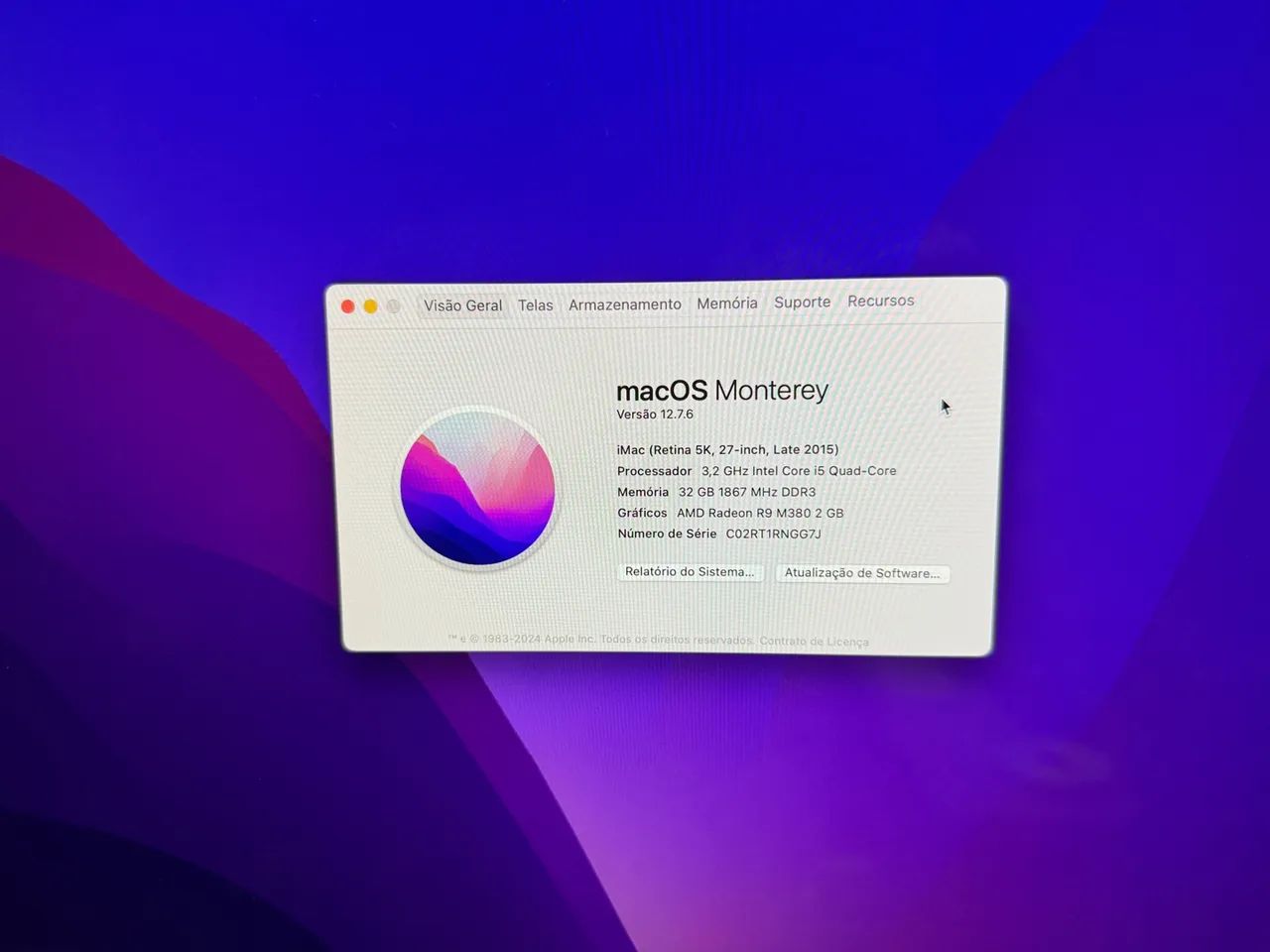iMac 27 polegadas 5K - i5 32GB 1TB SSD - Usado - Foto 4