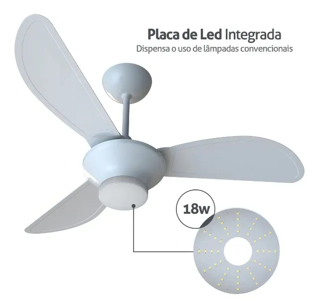 Ventilador De Teto Ventisol Mistral Inverter Led Controle Remoto 3 Pás 900Mm