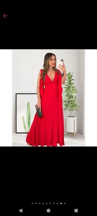Vestido Longo Vermelho plisado