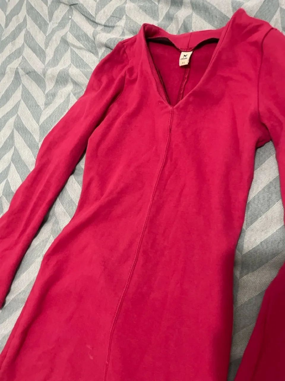 Vestido de manga comprida rosa