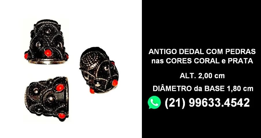 Dedal antigo com pedras coloridas - Perfeito - Foto 5