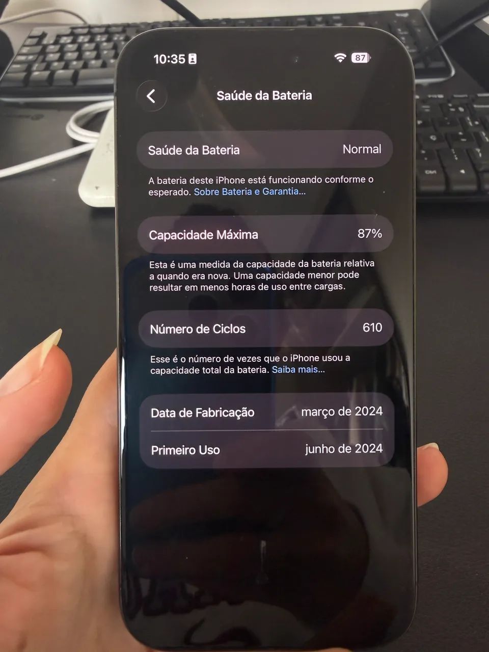 Iphone 15 pro 128gb preto usado - Foto 4