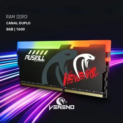 Memória Ram Desktop Puskill Veneno RGB 8gb Ddr3 1600mhz - @LJCEletro