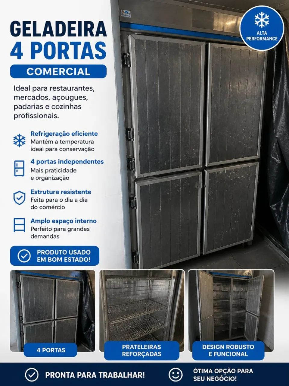 Geladeira 4 portas Industrial 
