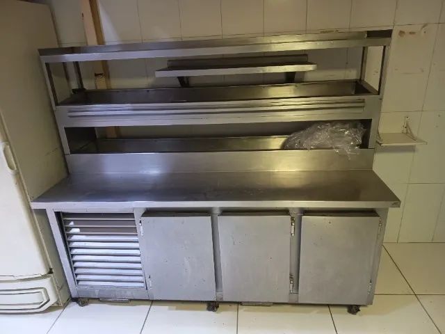 balcão refrigerado inox 3 portas    