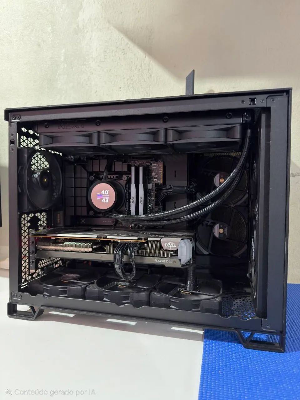 Pc All Black Core i5-14600KF, 32GB DDR5 XPG, Fonte 1000w, RX 6700XT 12GB, NVME 1TB - Foto 2