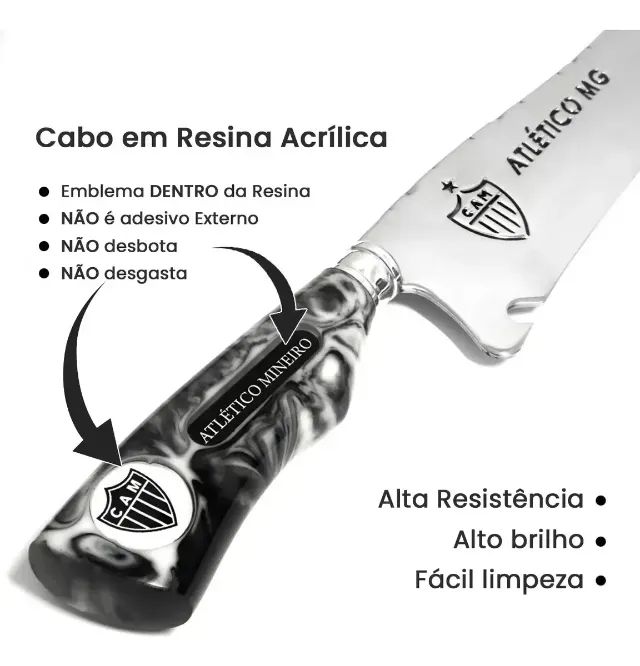 Faca Personalizada Atlético Mineiro 10 Polegadas com Bainha - Foto 2