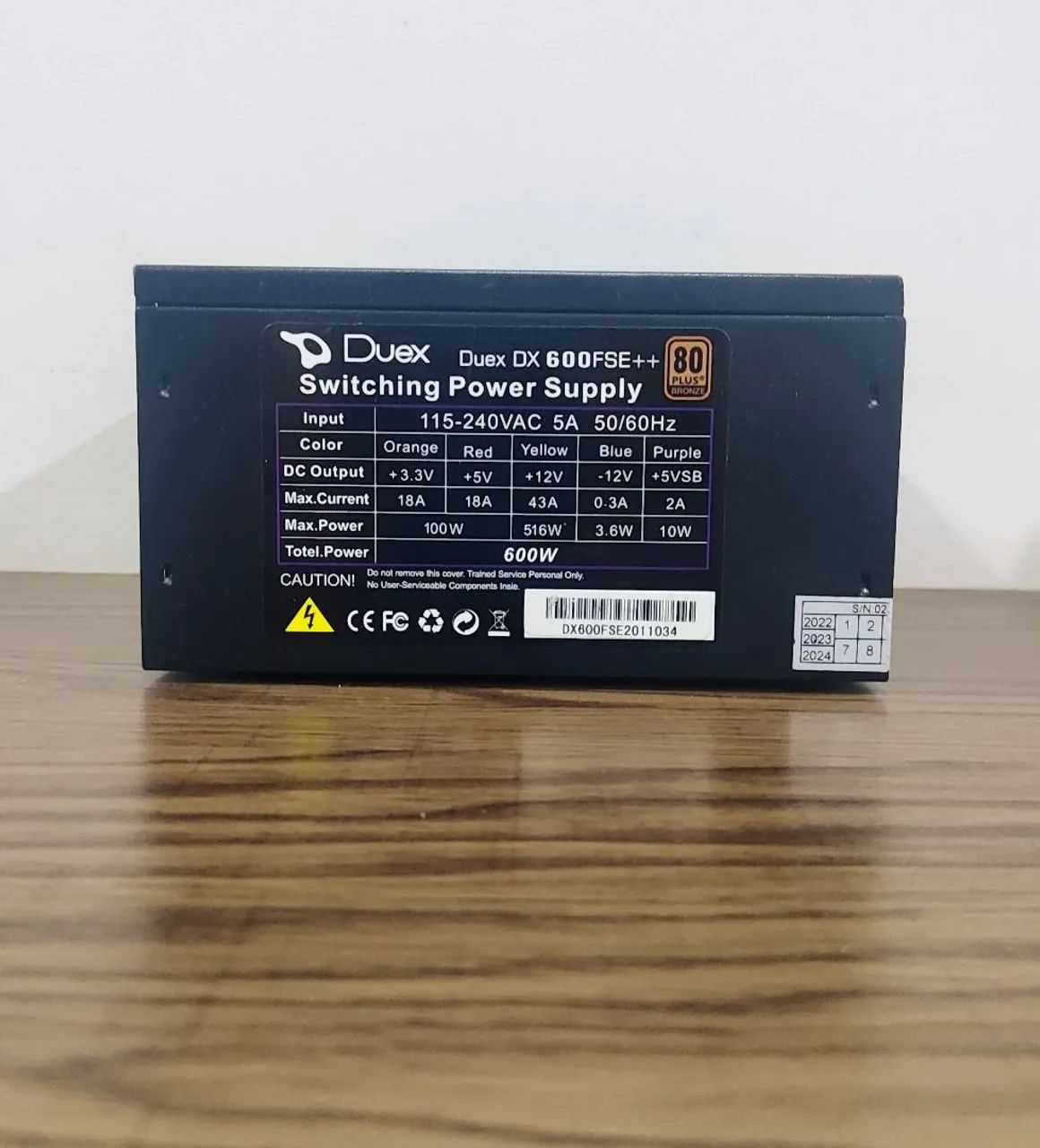 Fonte Duex 600w Full Modular Pec Ativo 80 Plus