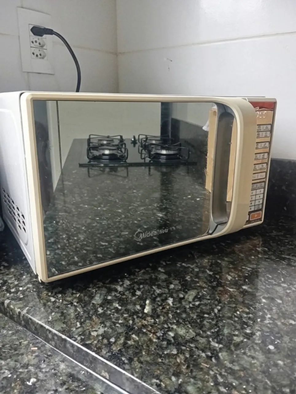 Microondas funcionando 
