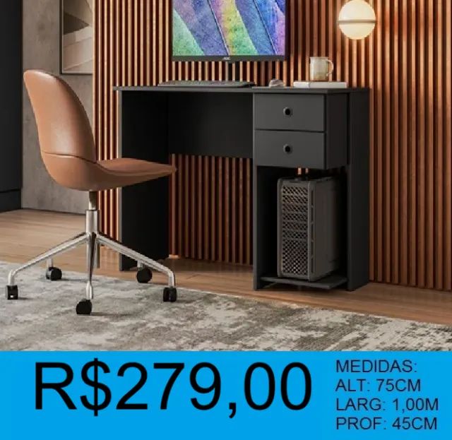Escrivaninha com duas gavetas - entrega e montagem gratuita  - Foto 2