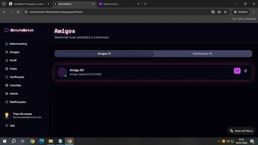 MinuteMatch - Plataforma de Conexões Rápidas - Foto 3