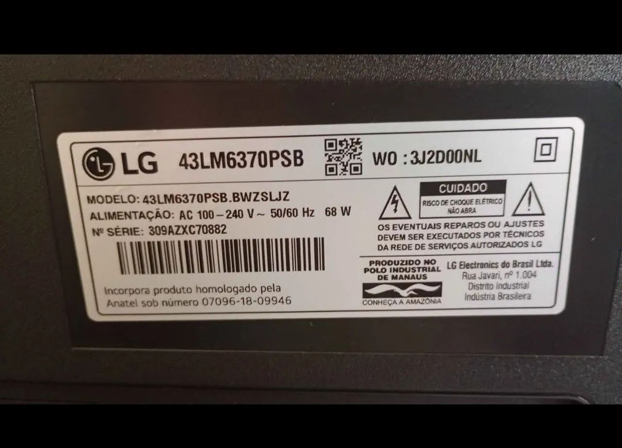 Smart tv LG 43 polegadas