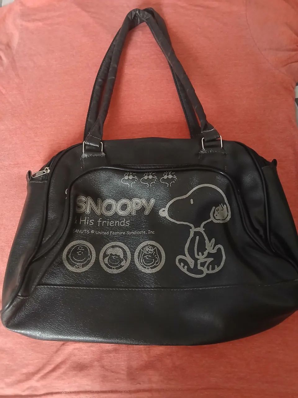 Bolsa ombro Snoopy e friends preta nova