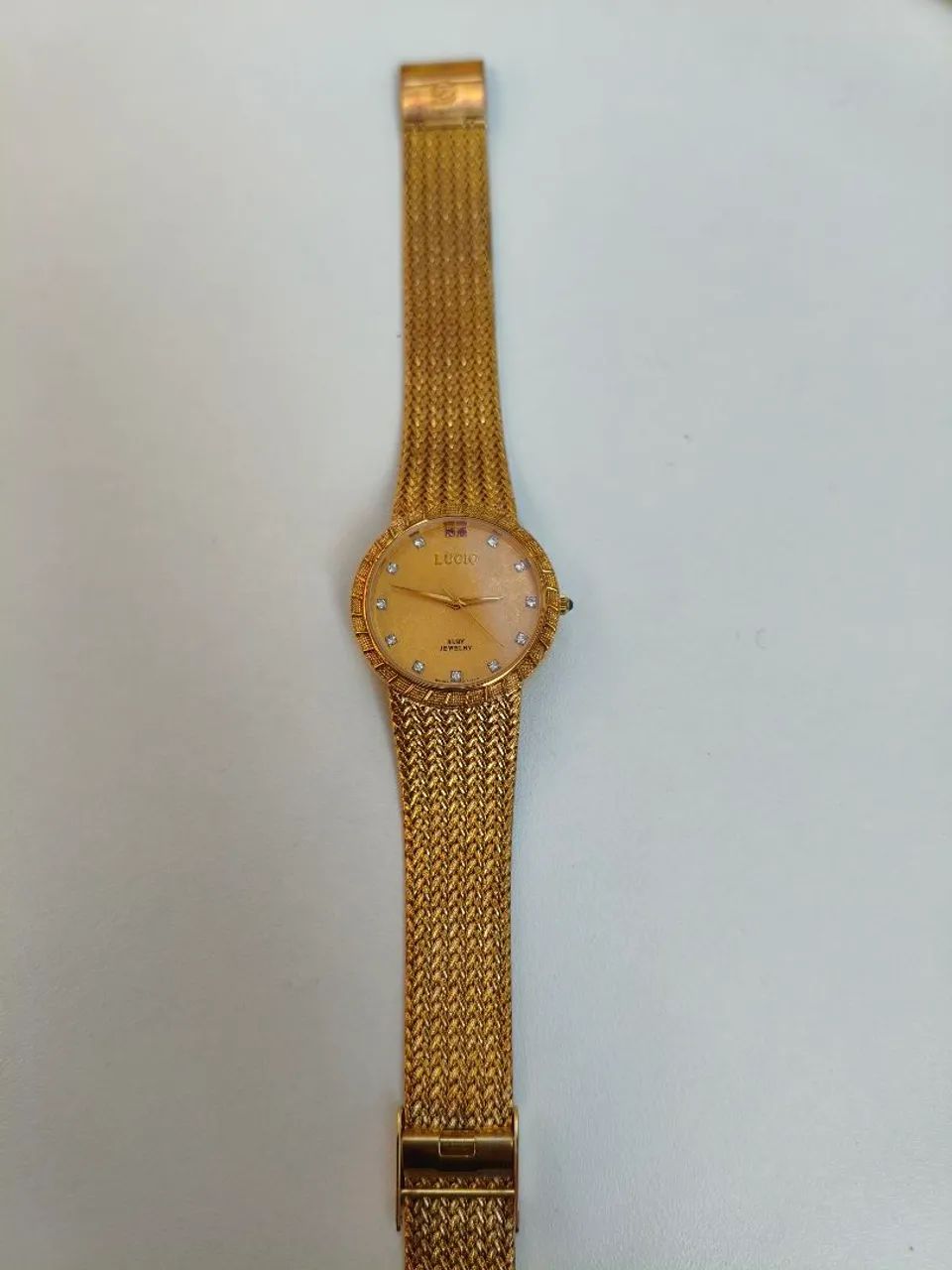 Relógio Lúcio G 102 Suiço dourado diamante e ruby  - Foto 5